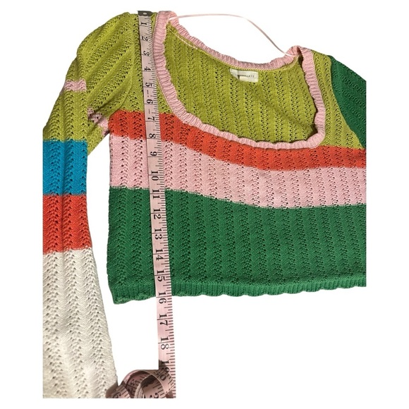 La Hearts Colorful Striped Crop Top - Picture 5 of 11